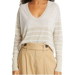 NWT Judith & Charles Linen Poppy Stripe Lightweight
Long Sleeve Sweater (Large)